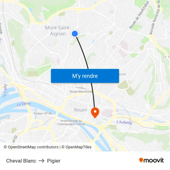 Cheval Blanc to Pigier map
