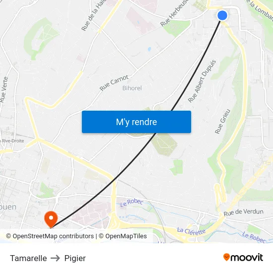 Tamarelle to Pigier map