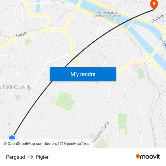 Pergaud to Pigier map