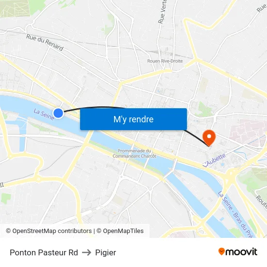 Ponton Pasteur Rd to Pigier map