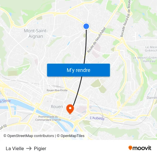 La Vielle to Pigier map