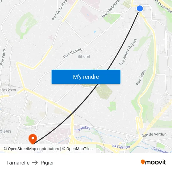 Tamarelle to Pigier map