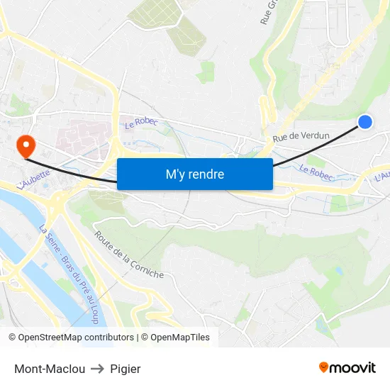 Mont-Maclou to Pigier map