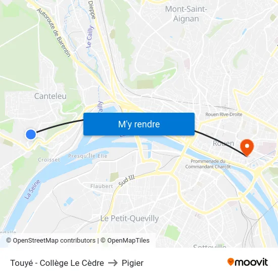 Touyé - Collège Le Cèdre to Pigier map
