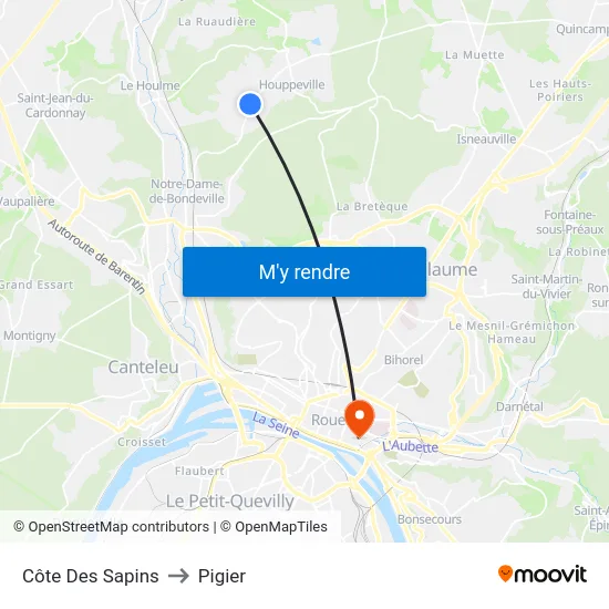 Côte Des Sapins to Pigier map