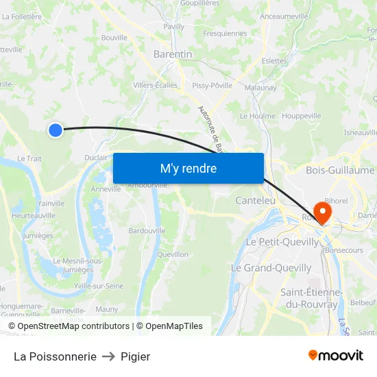 La Poissonnerie to Pigier map