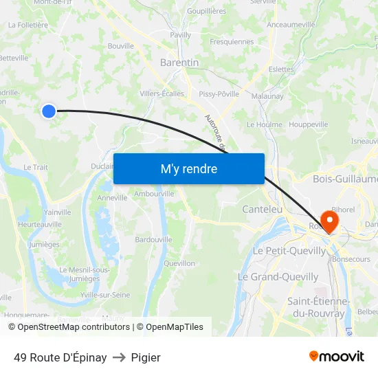49 Route D'Épinay to Pigier map