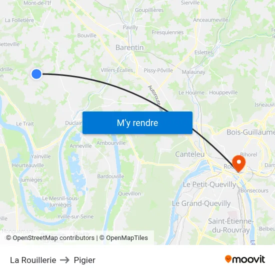La Rouillerie to Pigier map