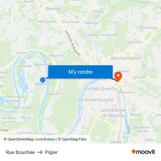 Rue Bouchée to Pigier map