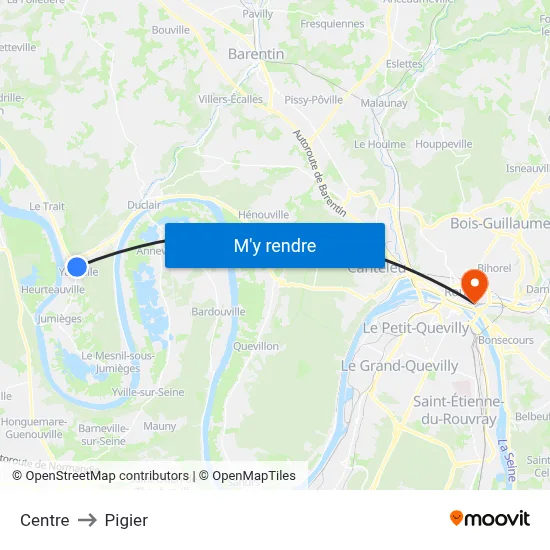 Centre to Pigier map