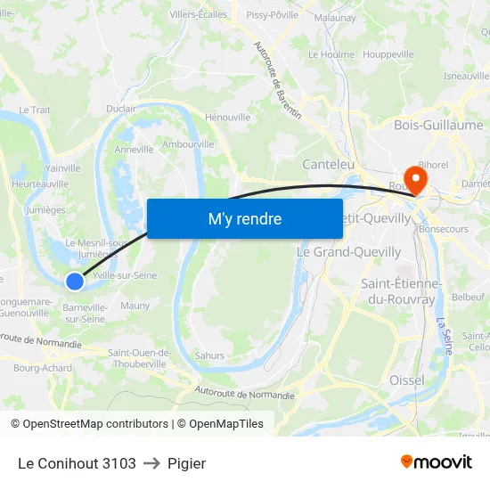 Le Conihout 3103 to Pigier map
