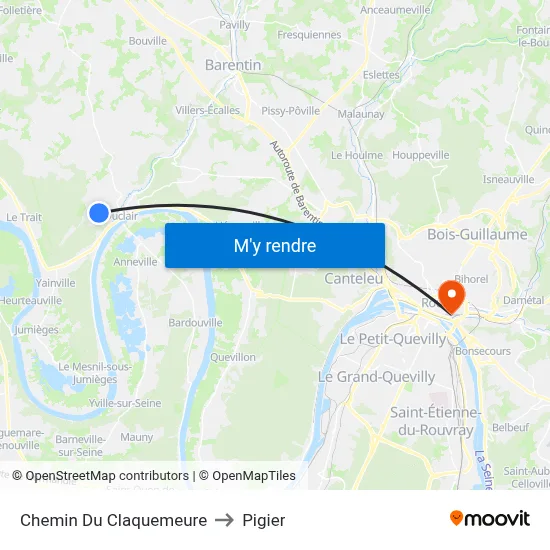 Chemin Du Claquemeure to Pigier map