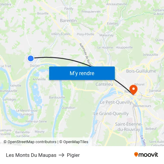 Les Monts Du Maupas to Pigier map