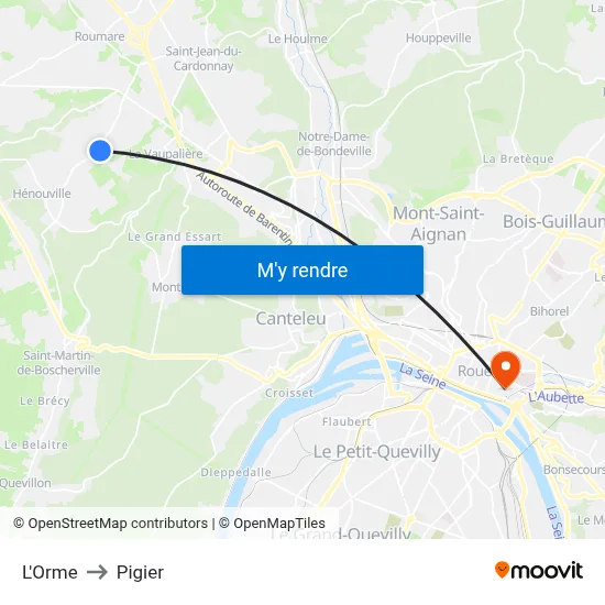 L'Orme to Pigier map