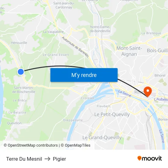 Terre Du Mesnil to Pigier map