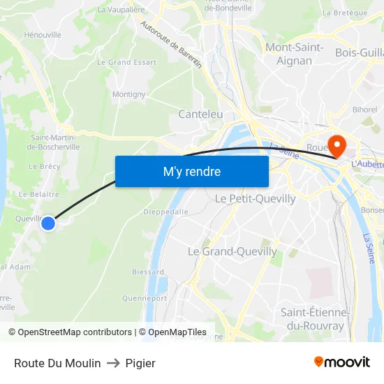 Route Du Moulin to Pigier map