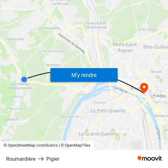 Roumardière to Pigier map