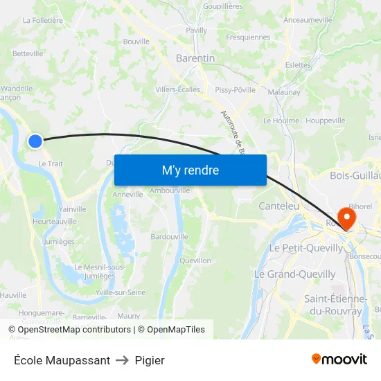 École Maupassant to Pigier map