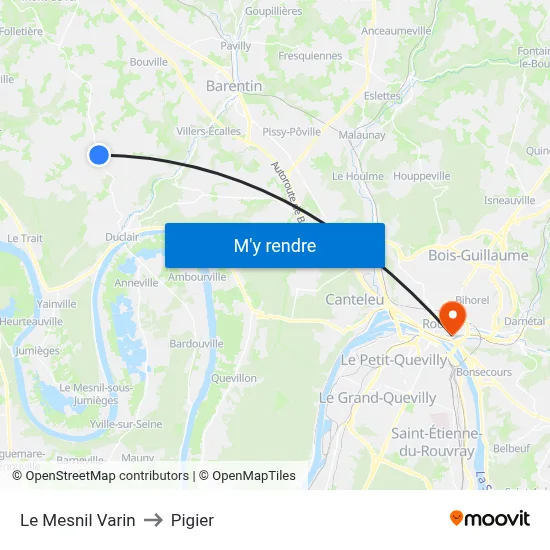 Le Mesnil Varin to Pigier map