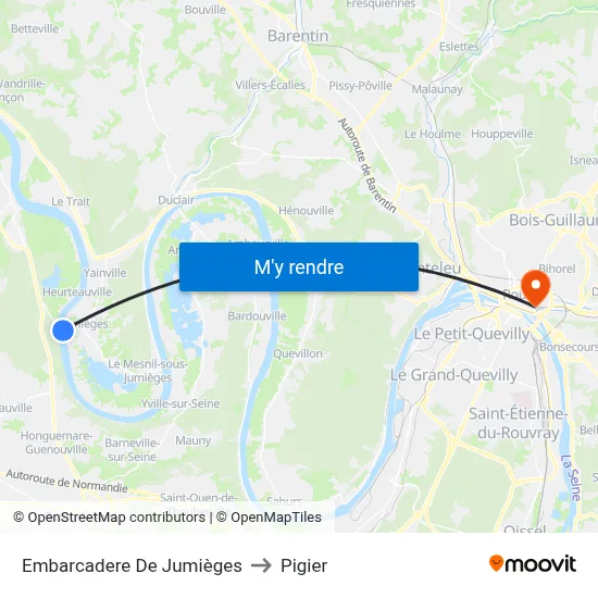 Embarcadere De Jumièges to Pigier map