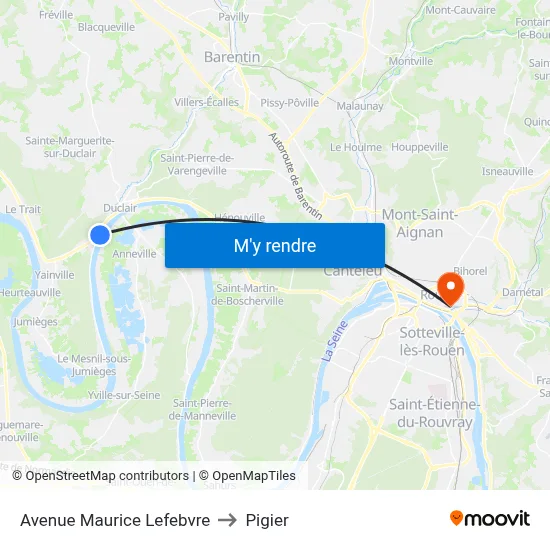 Avenue Maurice Lefebvre to Pigier map