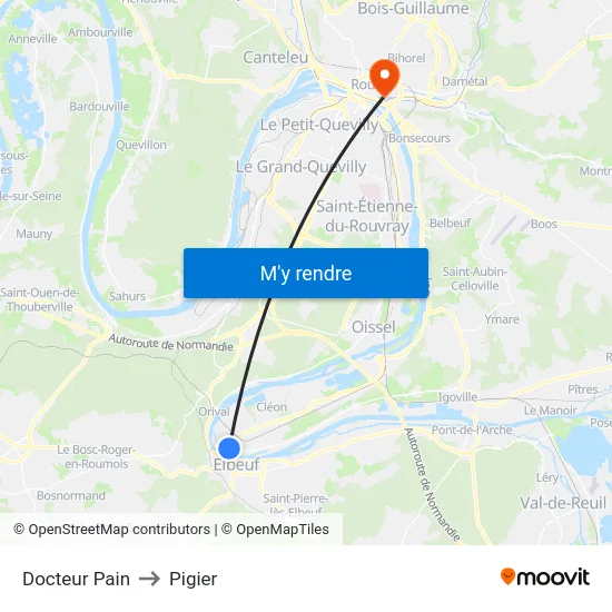 Docteur Pain to Pigier map