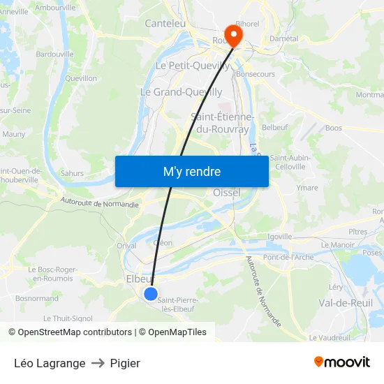 Léo Lagrange to Pigier map