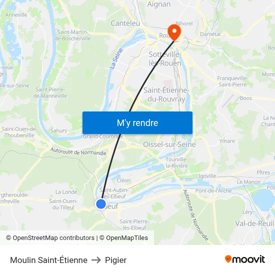 Moulin Saint-Étienne to Pigier map
