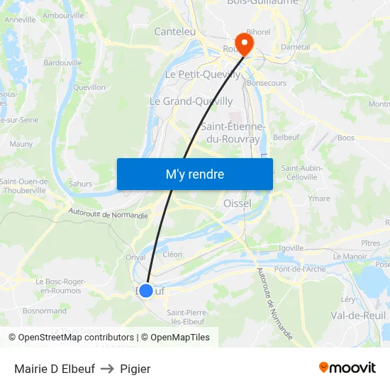 Mairie D Elbeuf to Pigier map