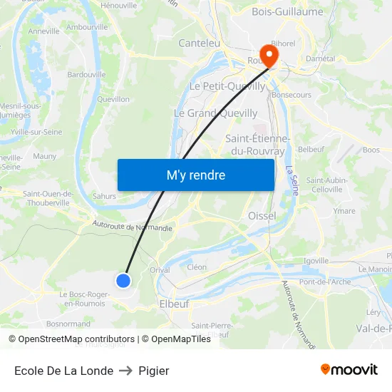 Ecole De La Londe to Pigier map