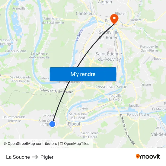 La Souche to Pigier map