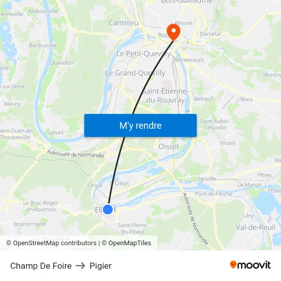 Champ De Foire to Pigier map