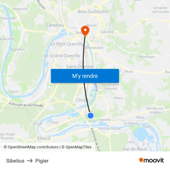 Sibelius to Pigier map