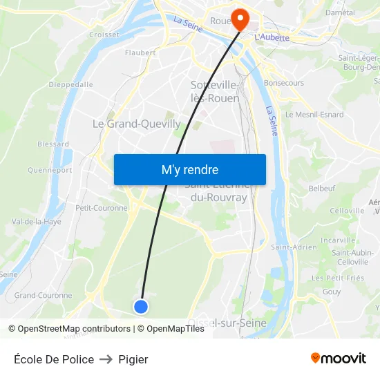 École De Police to Pigier map