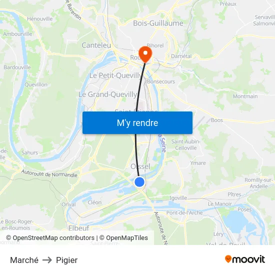 Marché to Pigier map
