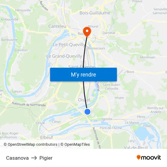 Casanova to Pigier map