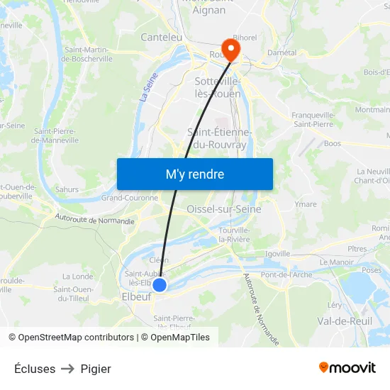 Écluses to Pigier map