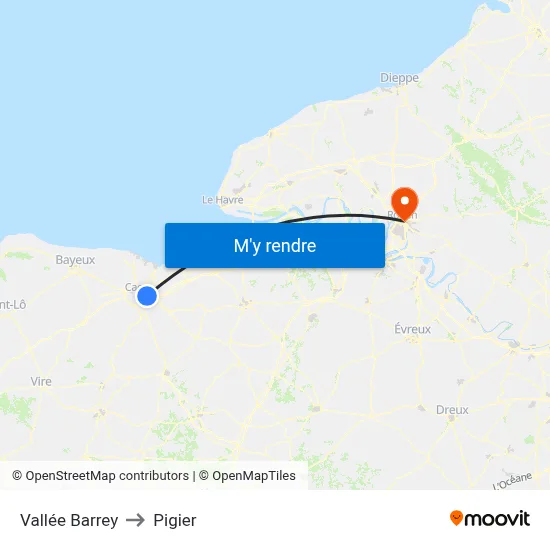 Vallée Barrey to Pigier map