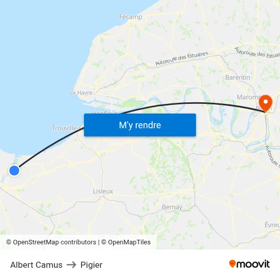 Albert Camus to Pigier map