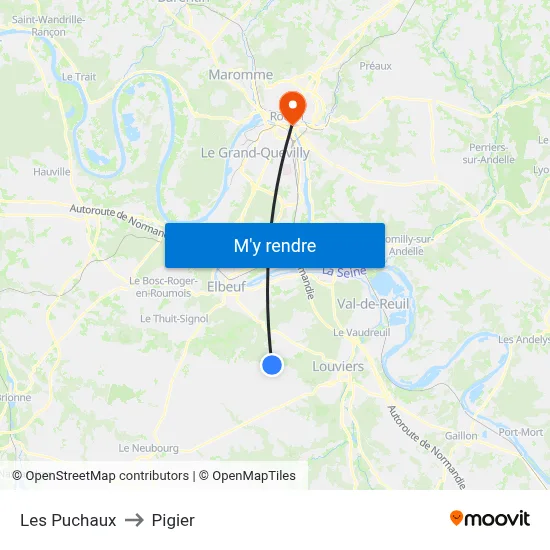 Les Puchaux to Pigier map
