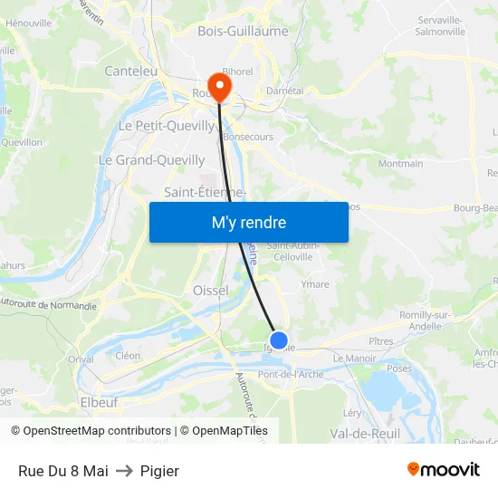 Rue Du 8 Mai to Pigier map
