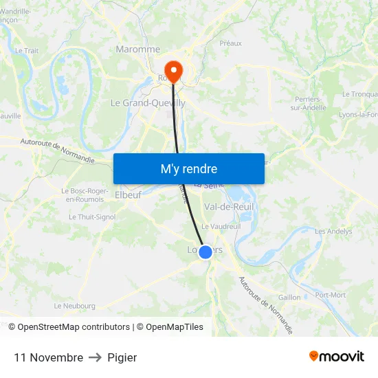 11 Novembre to Pigier map