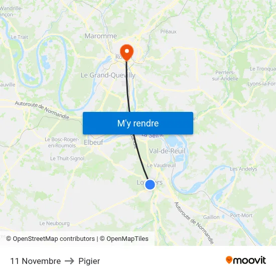 11 Novembre to Pigier map