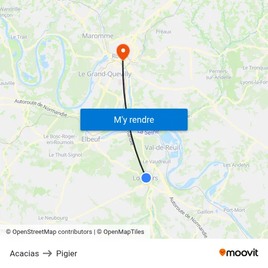 Acacias to Pigier map