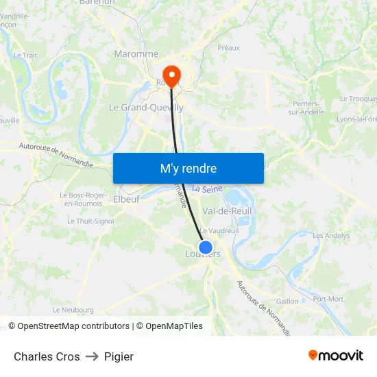 Charles Cros to Pigier map