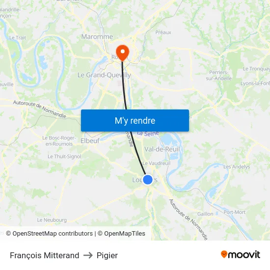 François Mitterand to Pigier map