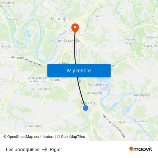 Les Joncquilles to Pigier map