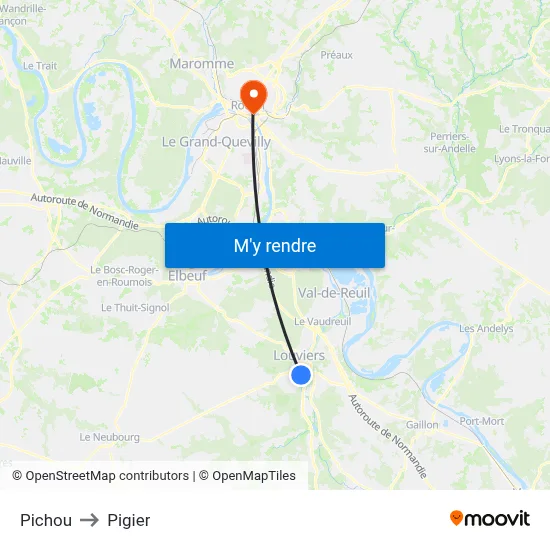 Pichou to Pigier map