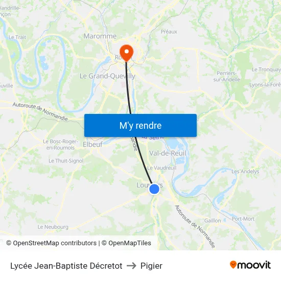 Lycée Jean-Baptiste Décretot to Pigier map