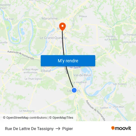 Rue De Lattre De Tassigny to Pigier map